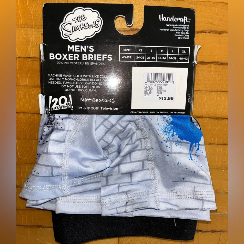 The Simpsons Blue & Black Men’s Briefs Sz XL NWT - Picture 2 of 3